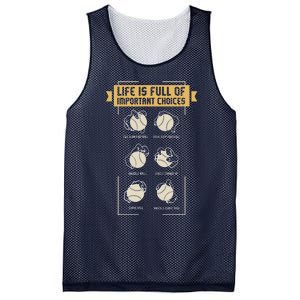 Baseball Pitches Life Choices Pitcher Player Gift I Baseball Mesh Reversible Basketball Jersey Tank