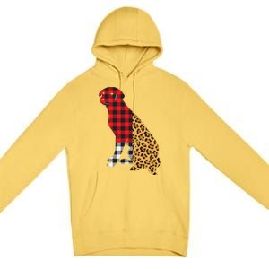 Buffalo Plaid Labrador Retriever Dog Lover Valentine's Day Gift Premium Pullover Hoodie