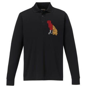 Buffalo Plaid Labrador Retriever Dog Lover Valentine's Day Gift Performance Long Sleeve Polo