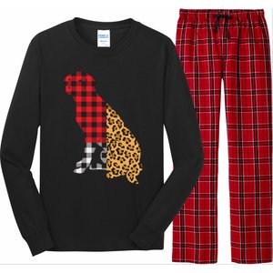 Buffalo Plaid Labrador Retriever Dog Lover Valentine's Day Gift Long Sleeve Pajama Set