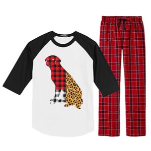 Buffalo Plaid Labrador Retriever Dog Lover Valentine's Day Gift Raglan Sleeve Pajama Set