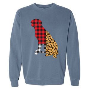 Buffalo Plaid Labrador Retriever Dog Lover Valentine's Day Gift Garment-Dyed Sweatshirt