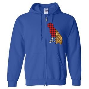 Buffalo Plaid Labrador Retriever Dog Lover Valentine's Day Gift Full Zip Hoodie