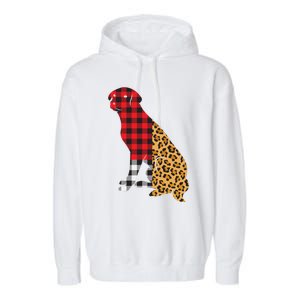 Buffalo Plaid Labrador Retriever Dog Lover Valentine's Day Gift Garment-Dyed Fleece Hoodie