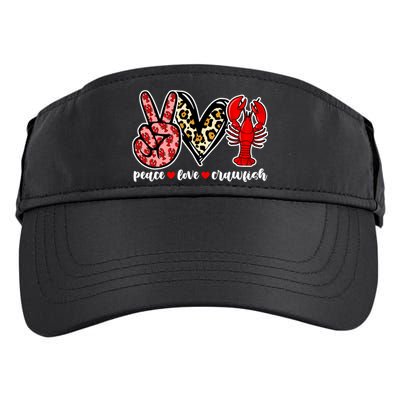 Bleached Peace Love Crawfish Leopard Crawfish Season Gift Adult Drive Performance Visor