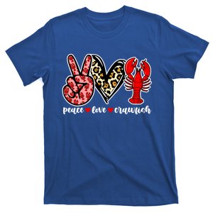 Bleached Peace Love Crawfish Leopard Crawfish Season Gift T-Shirt