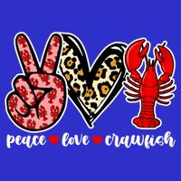 Bleached Peace Love Crawfish Leopard Crawfish Season Gift Premium T-Shirt