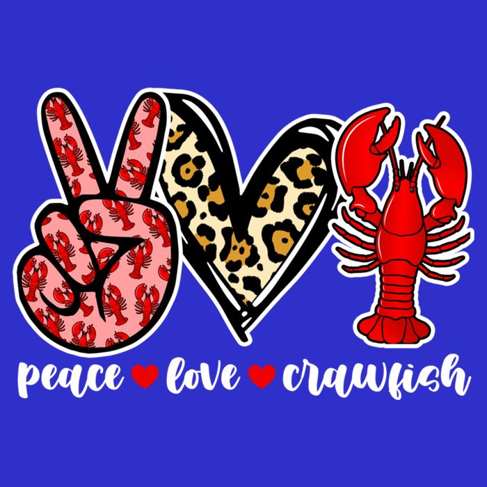 Bleached Peace Love Crawfish Leopard Crawfish Season Gift Premium T-Shirt