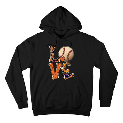 Baseball Player Love Halloween Baseball Pumpkin Tie Dye Hoodie