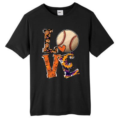 Baseball Player Love Halloween Baseball Pumpkin Tie Dye Tall Fusion ChromaSoft Performance T-Shirt