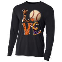 Baseball Player Love Halloween Baseball Pumpkin Tie Dye Cooling Performance Long Sleeve Crew