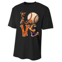 Baseball Player Love Halloween Baseball Pumpkin Tie Dye Performance Sprint T-Shirt