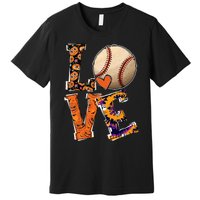 Baseball Player Love Halloween Baseball Pumpkin Tie Dye Premium T-Shirt