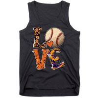 Baseball Player Love Halloween Baseball Pumpkin Tie Dye Tank Top