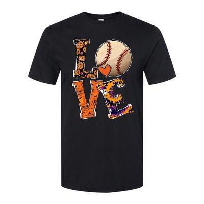 Baseball Player Love Halloween Baseball Pumpkin Tie Dye Softstyle CVC T-Shirt