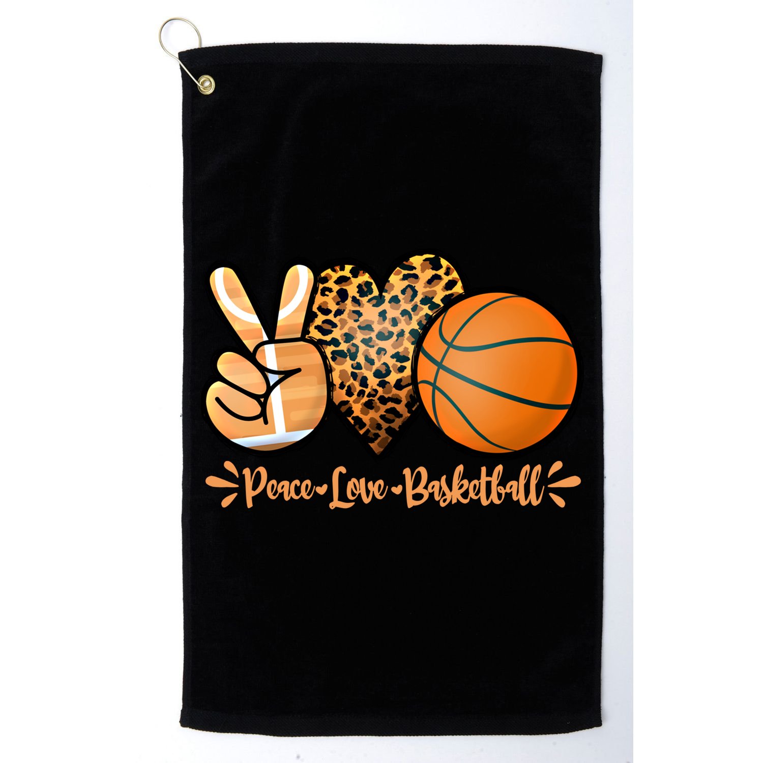 Basketball Peace Love Basketball Mom Game Day Outfit Gift Golf Towel