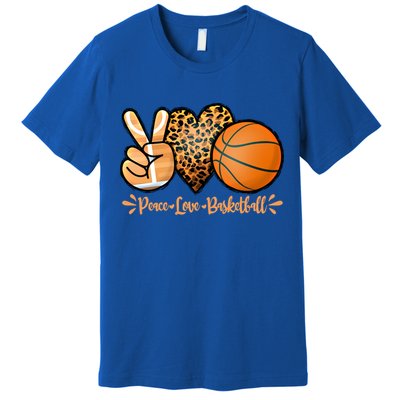Basketball Peace Love Basketball Mom Game Day Outfit Gift Premium T-Shirt
