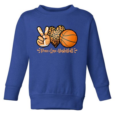 Basketball Peace Love Basketball Mom Game Day Outfit Gift Toddler Sweatshirt