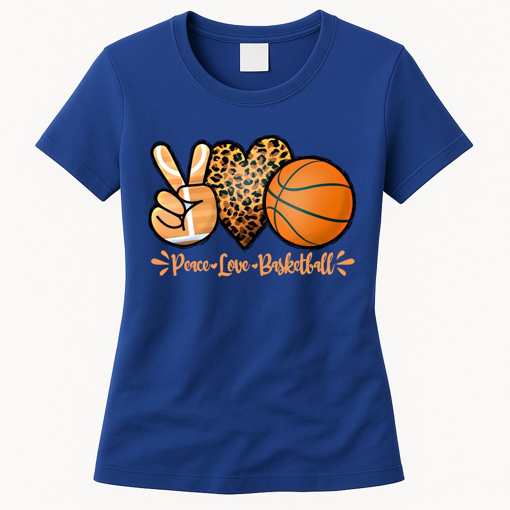 Basketball Peace Love Basketball Mom Game Day Outfit Gift Womens T-Shirt