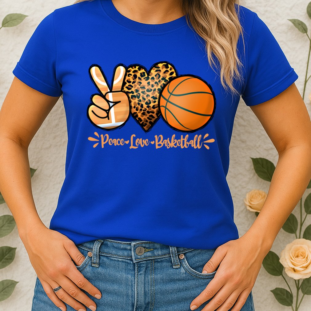 Basketball Peace Love Basketball Mom Game Day Outfit Gift Womens T-Shirt