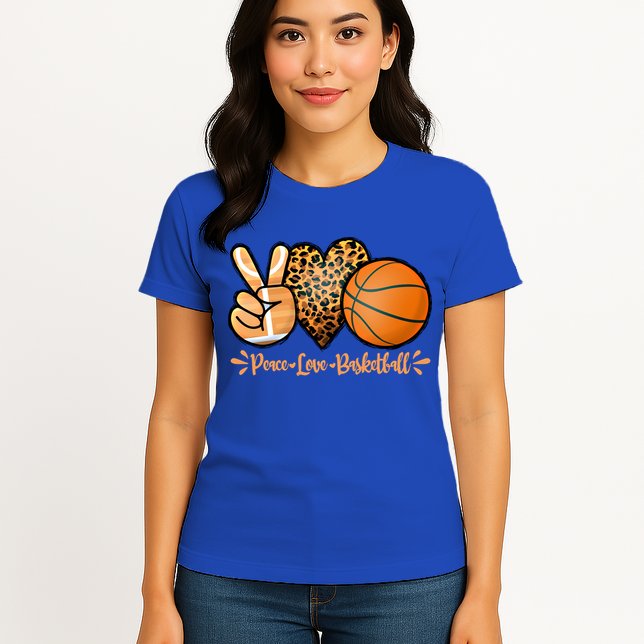Basketball Peace Love Basketball Mom Game Day Outfit Gift Womens T-Shirt