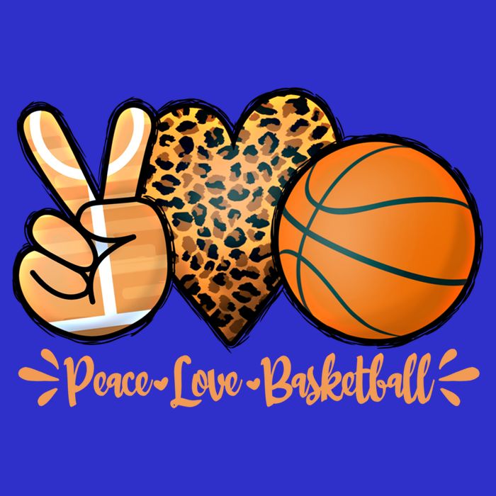 Basketball Peace Love Basketball Mom Game Day Outfit Gift Womens T-Shirt