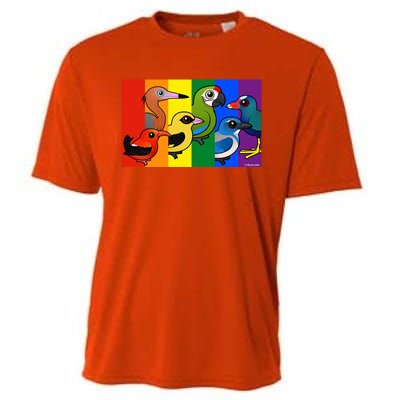 Birdorable Pride Lgbtq Rainbow Colorful Cartoon Cute Birds Gift Cooling Performance Crew T-Shirt