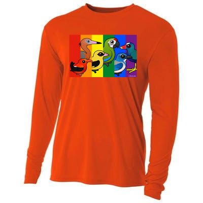 Birdorable Pride Lgbtq Rainbow Colorful Cartoon Cute Birds Gift Cooling Performance Long Sleeve Crew