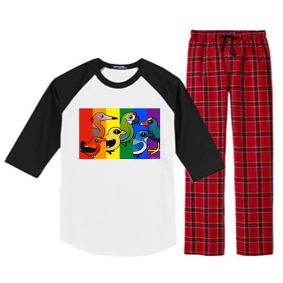 Birdorable Pride Lgbtq Rainbow Colorful Cartoon Cute Birds Gift Raglan Sleeve Pajama Set