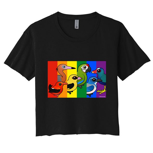 Birdorable Pride Lgbtq Rainbow Colorful Cartoon Cute Birds Gift Crop Top
