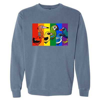 Birdorable Pride Lgbtq Rainbow Colorful Cartoon Cute Birds Gift Garment-Dyed Sweatshirt