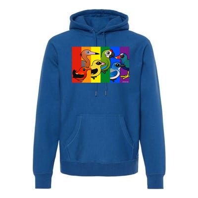 Birdorable Pride Lgbtq Rainbow Colorful Cartoon Cute Birds Gift Premium Hoodie