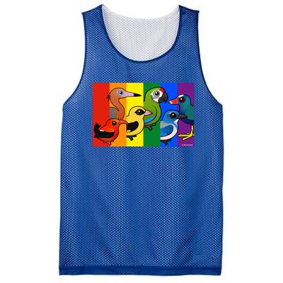 Birdorable Pride Lgbtq Rainbow Colorful Cartoon Cute Birds Gift Mesh Reversible Basketball Jersey Tank