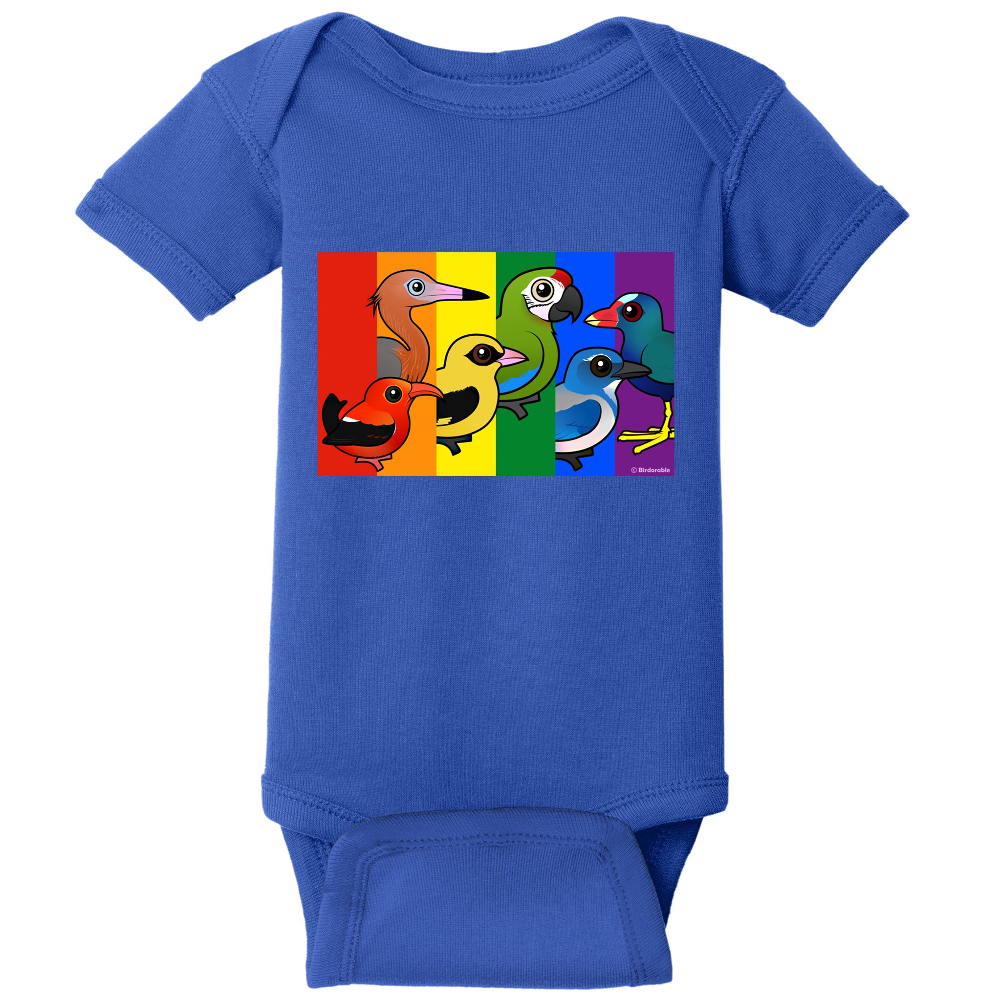 Birdorable Pride Lgbtq Rainbow Colorful Cartoon Cute Birds Gift Baby Bodysuit