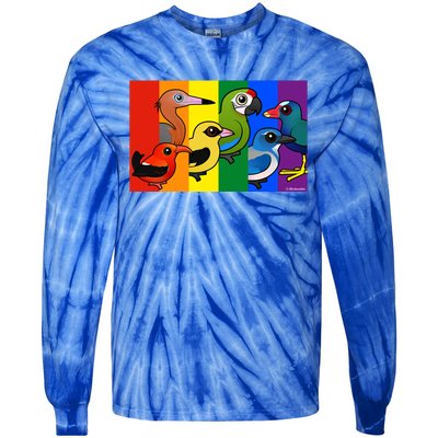 Birdorable Pride Lgbtq Rainbow Colorful Cartoon Cute Birds Gift Tie-Dye Long Sleeve Shirt