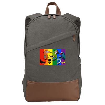 Birdorable Pride Lgbtq Rainbow Colorful Cartoon Cute Birds Gift Cotton Canvas Backpack