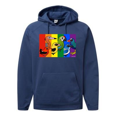 Birdorable Pride Lgbtq Rainbow Colorful Cartoon Cute Birds Gift Performance Fleece Hoodie