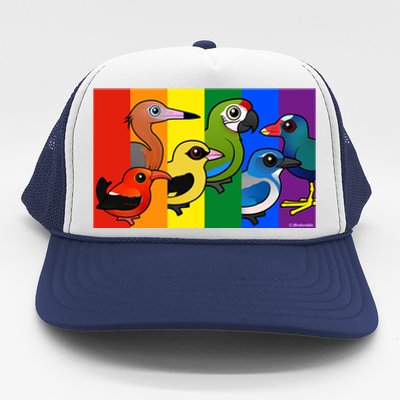 Birdorable Pride Lgbtq Rainbow Colorful Cartoon Cute Birds Gift Trucker Hat