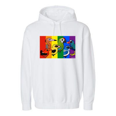 Birdorable Pride Lgbtq Rainbow Colorful Cartoon Cute Birds Gift Garment-Dyed Fleece Hoodie