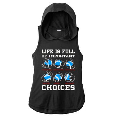 Baseball Pitcher Life Choices Ball Sport Lover Great Gift Ladies PosiCharge Tri-Blend Wicking Draft Hoodie Tank