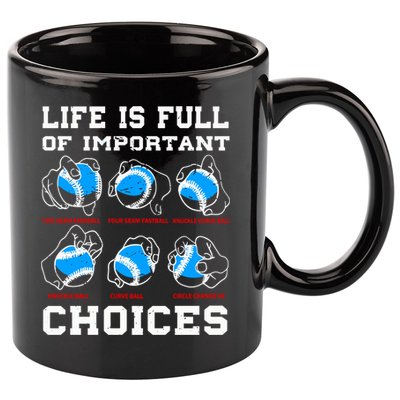 Baseball Pitcher Life Choices Ball Sport Lover Great Gift 11oz C Handle Ceramic Mug