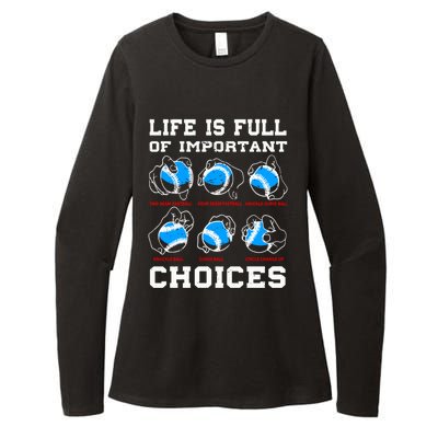 Baseball Pitcher Life Choices Ball Sport Lover Great Gift Womens CVC Long Sleeve Shirt