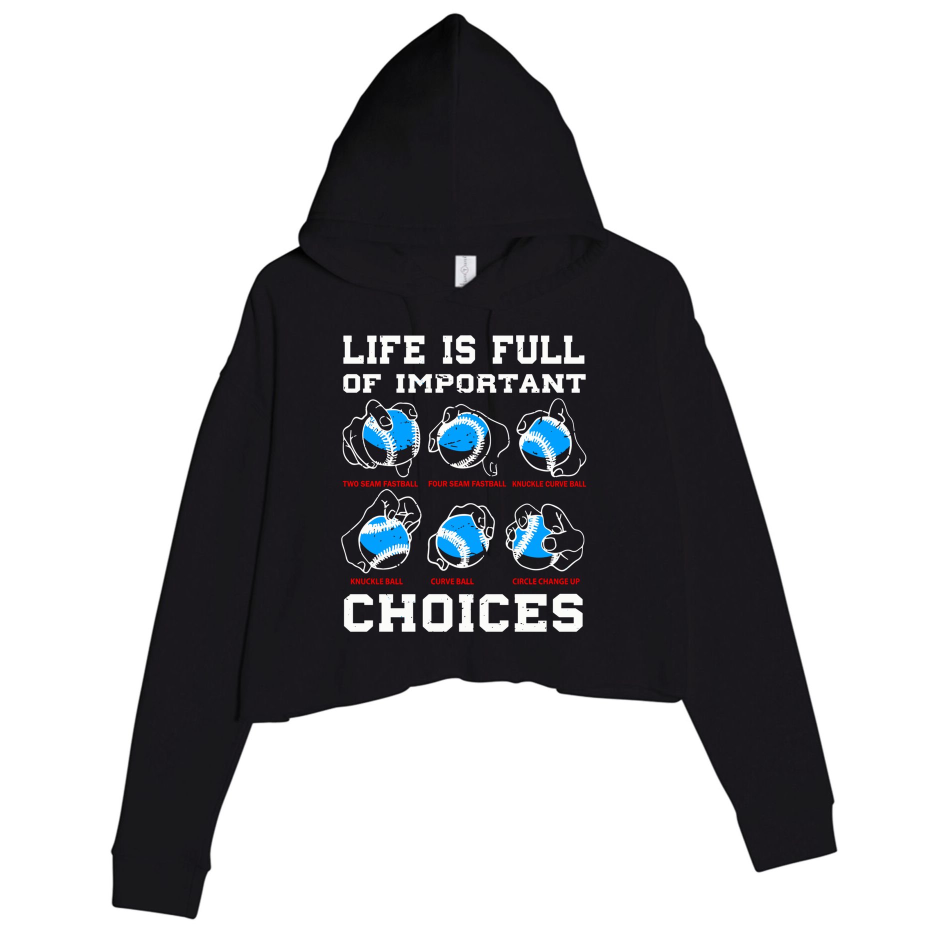 Baseball Pitcher Life Choices Ball Sport Lover Great Gift Crop Fleece Hoodie