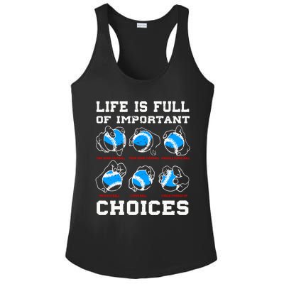 Baseball Pitcher Life Choices Ball Sport Lover Great Gift Ladies PosiCharge Competitor Racerback Tank