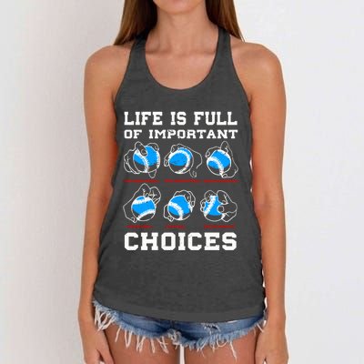 Baseball Pitcher Life Choices Ball Sport Lover Great Gift Women's Knotted Racerback Tank