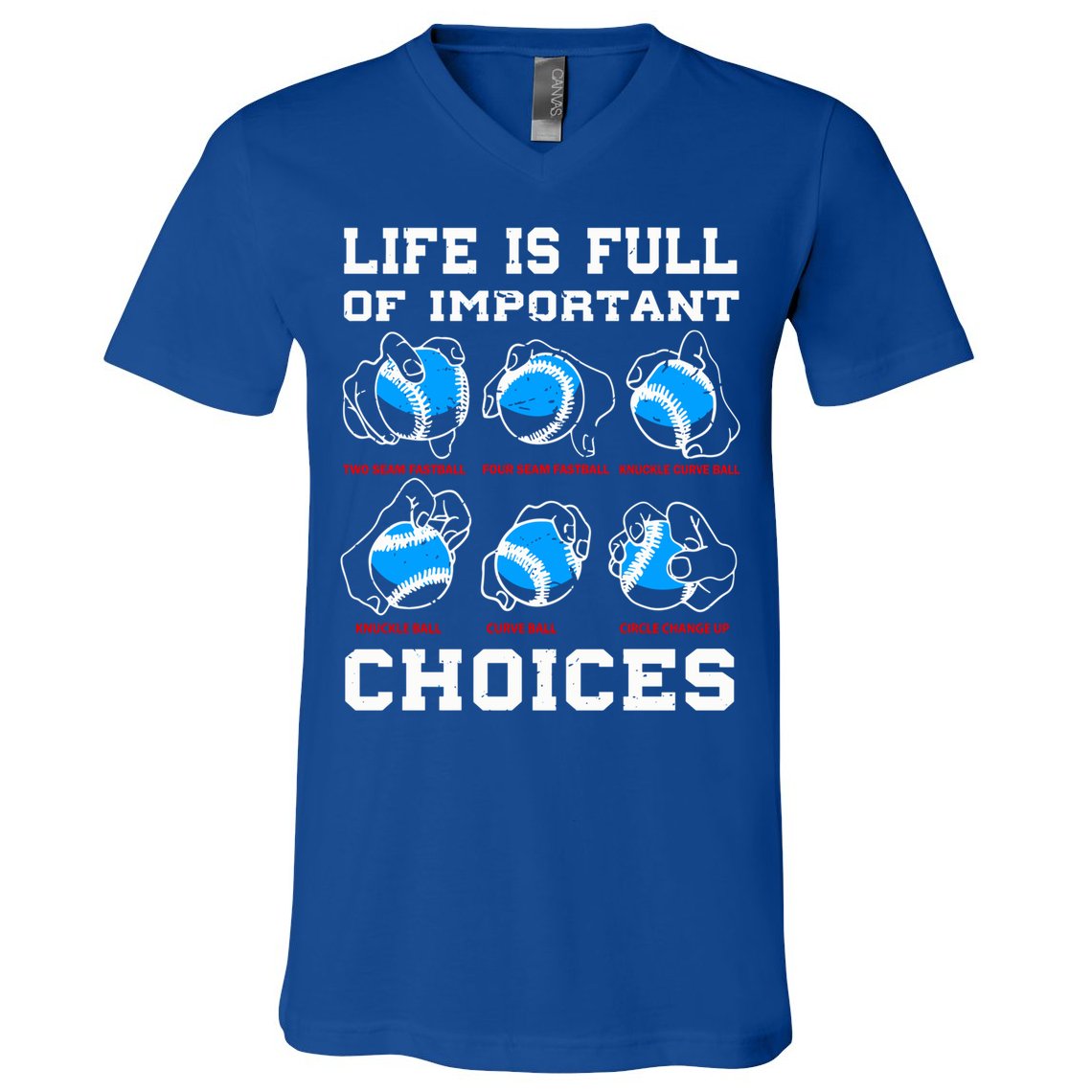 Baseball Pitcher Life Choices Ball Sport Lover Great Gift V-Neck T-Shirt