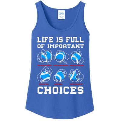 Baseball Pitcher Life Choices Ball Sport Lover Great Gift Ladies Essential Tank