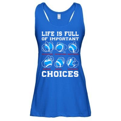 Baseball Pitcher Life Choices Ball Sport Lover Great Gift Ladies Essential Flowy Tank