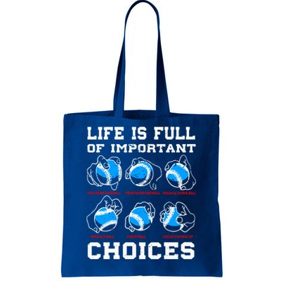 Baseball Pitcher Life Choices Ball Sport Lover Great Gift Tote Bag