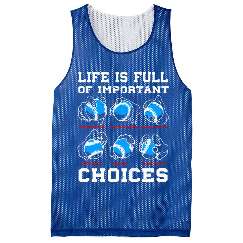 Baseball Pitcher Life Choices Ball Sport Lover Great Gift Mesh Reversible Basketball Jersey Tank